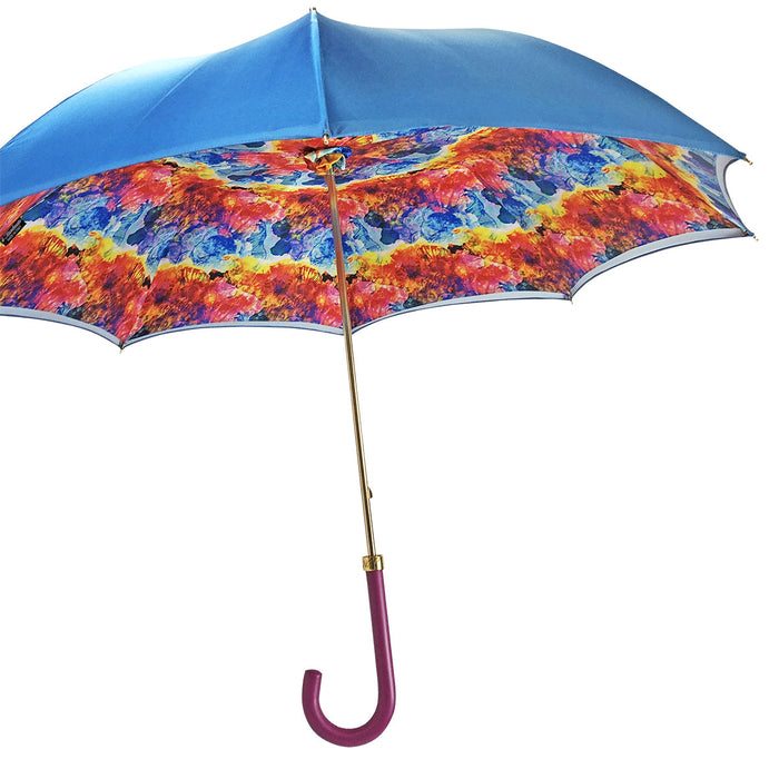 Handcrafted Umbrella in Multicolor Satin Fabric