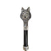 Stylish Umbrella with Silver-Plated 925 Wolf Handle and Fur Design