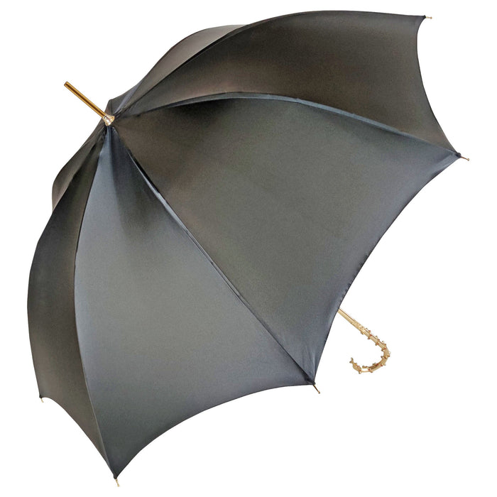 Haute couture designer umbrella crafted from imported silk satin and Swarovski crystal embellishments