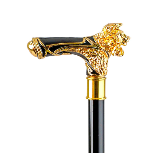Elegant Lion Handle Umbrella – 24K Gold, Handmade in Italy