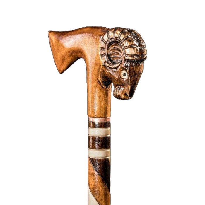 Stylish Ram Walking Cane Hand Carved - Art Aid