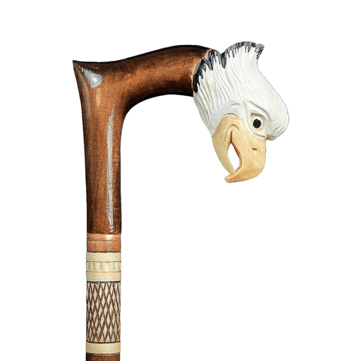 Walking Cane for Men Hand-Painted Bald Eagle, Hand Carved Cane