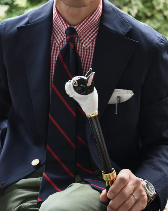 Designer French Bulldog Handle Black Umbrella