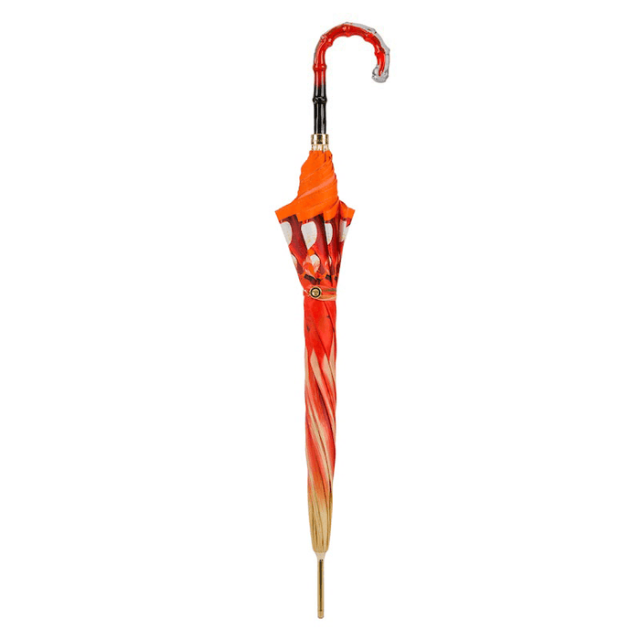 Orange Brush Strokes Designer Handle Umbrella