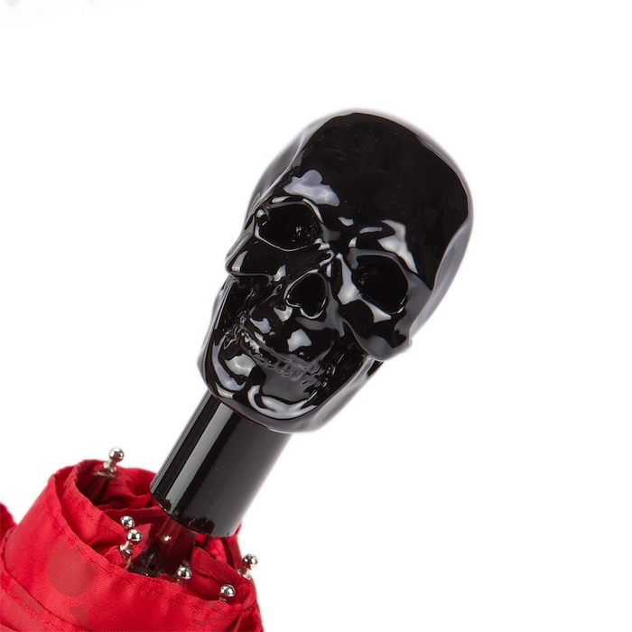 Modern Red Skull Handle Luxury Folding Umbrella