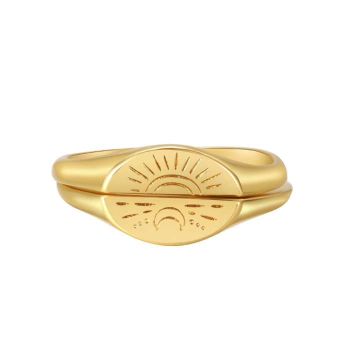 Sun And Moon Ring Set
