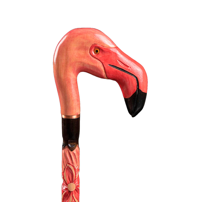 Wood Carved Walking Sticks For Women, Flamingo Walking Cane