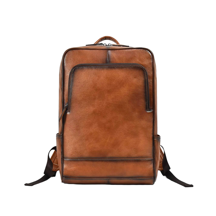 Vintage Brown Leather Luxury Laptop Backpack