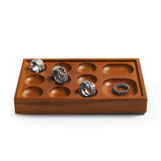 Stackable ash wood jewelry display tray organizer