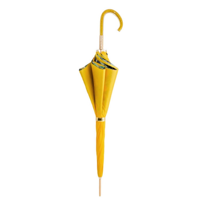 Stylish Yellow Umbrella Mazzolino with Acetate Handle - Artynov | Unique Handmade Accessories