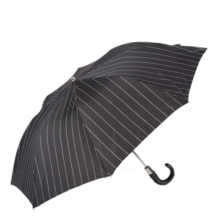 punk rock black striped folding umbrella with studs