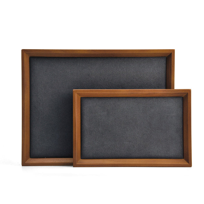 Stylish large flat jewelry tray in dark gray