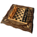 Artistic carved wood backgammon game