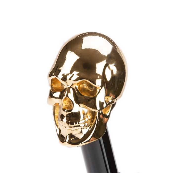 limited edition Rebel Design gold skull handle black umbrella 