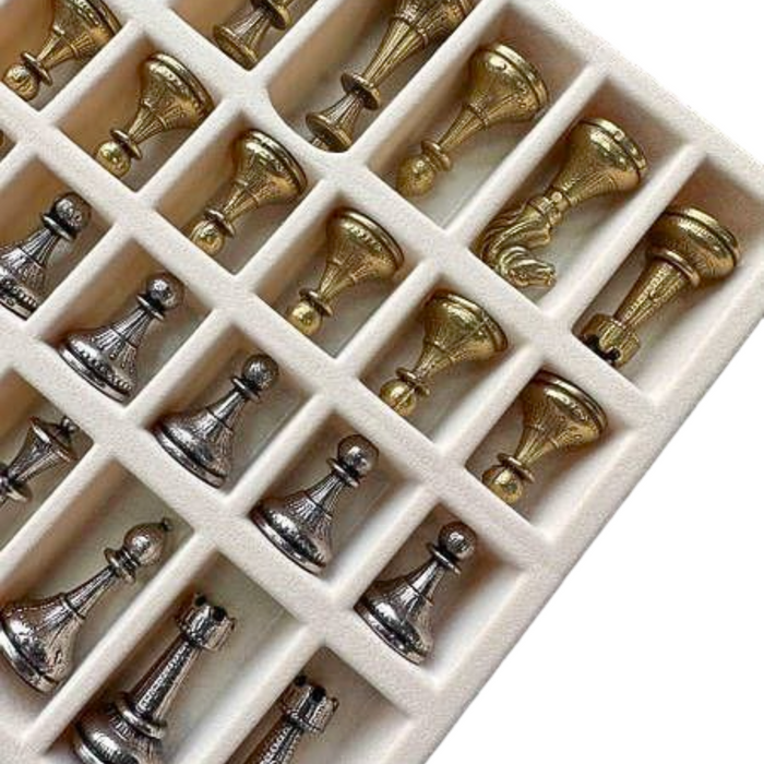 Luxury Handcrafted Metal Chess Pieces, Stylized Chessmen