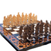 High-end acrylic stone chess set with backgammon and checkers