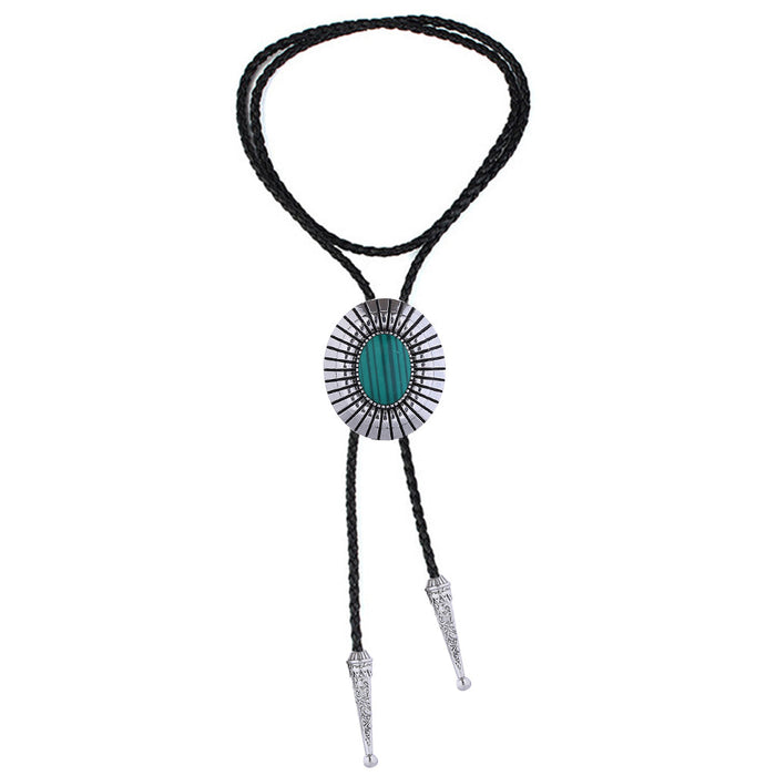 Silver Bolo Green Tie Malachite Bolo Navajo Bolo Tie