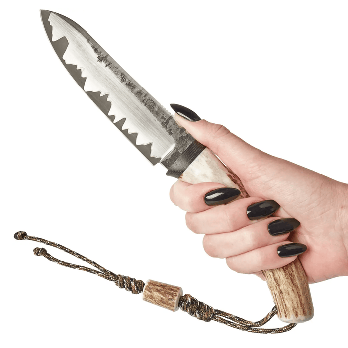 Wildman Carbon Steel Hunting Knife with Horn Handle