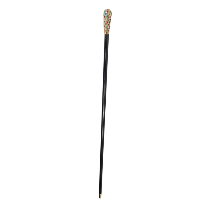 Milord Walking Stick, Hand-Painted Knob with Multicolor Crystals