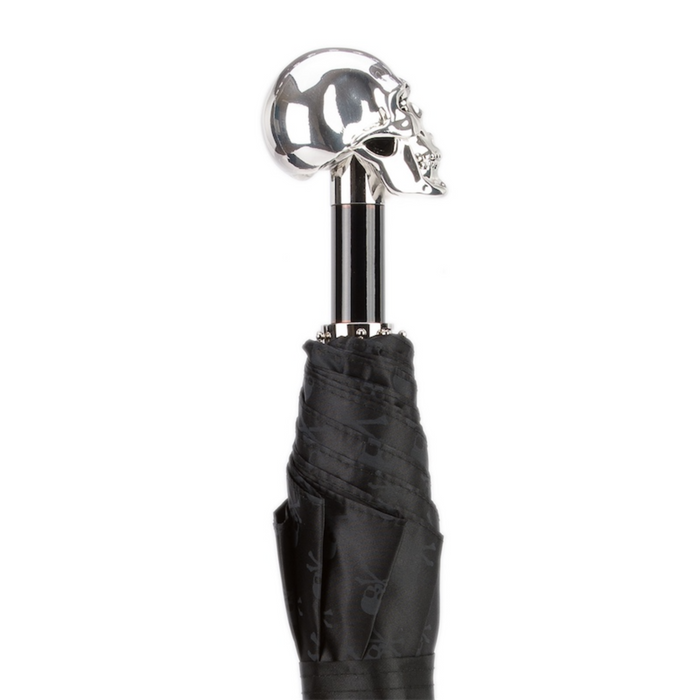 where to buy designer men's umbrella with skulls print and silver skull handle