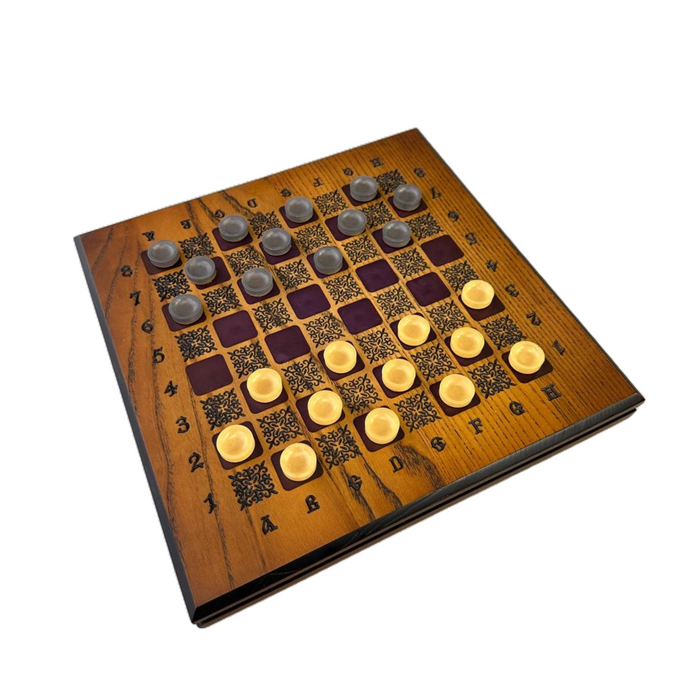 Handmade Wooden Chess Set 2 In 1, Compact Chess Set