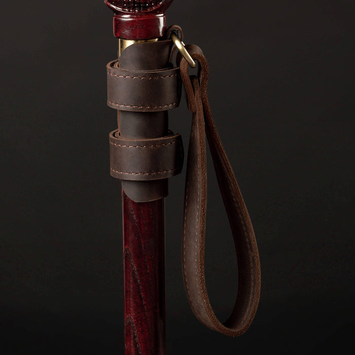 Brown leather wrist cords for cane
