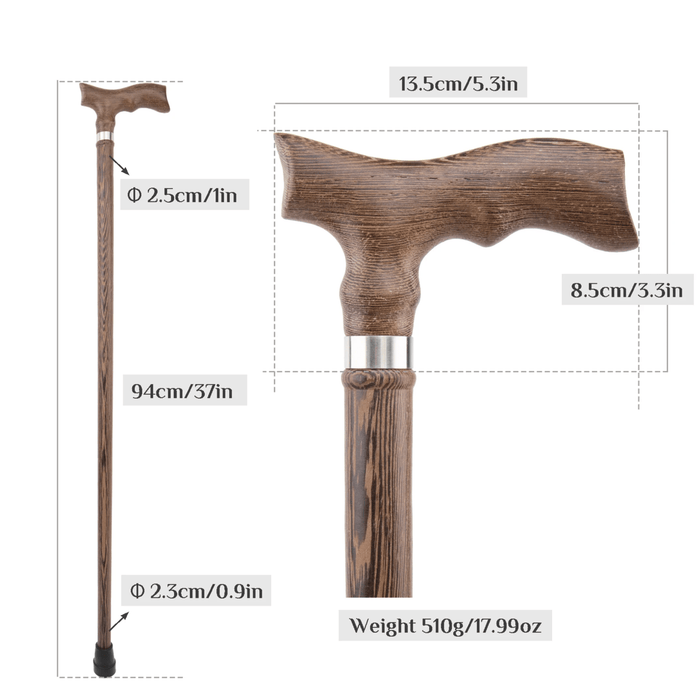 Elegant Ergonomic Cane for Men, Easy Grip Handle