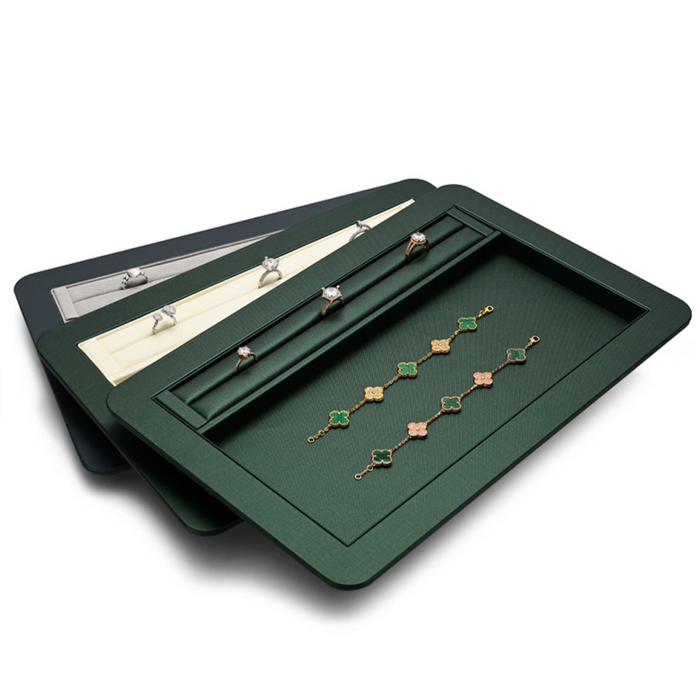 Green jewelry storage display tray