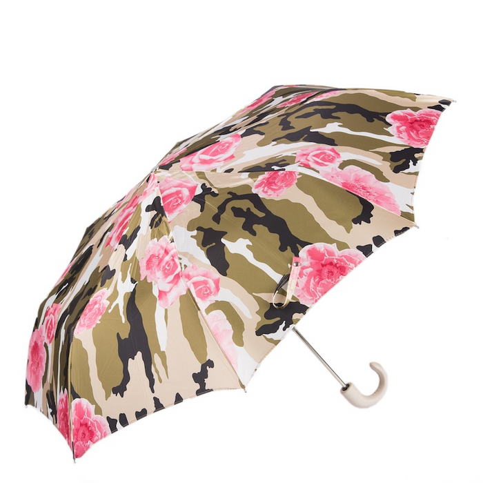 Camouflage Roses Leather Handle Elegant Umbrella