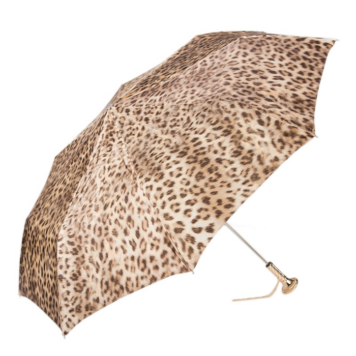 Golden Leopard Chic Folding Umbrella Chic Print