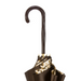 sophisticated tiger stripe brown umbrella with leather handle 