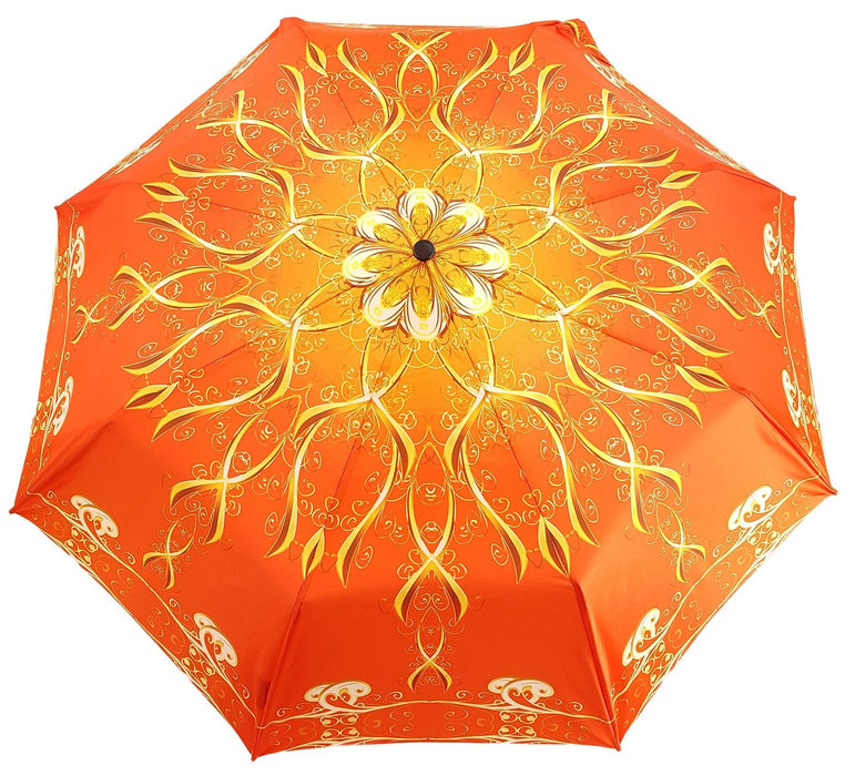 Chic umbrellas featuring modern orange abstract designs