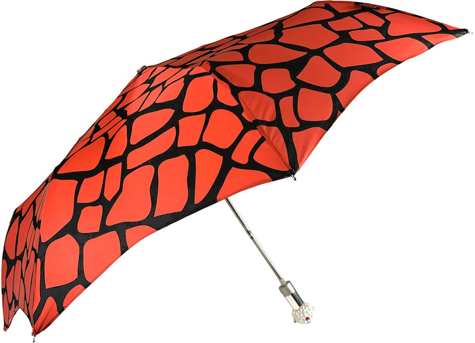 Stylish folding umbrellas in black and red