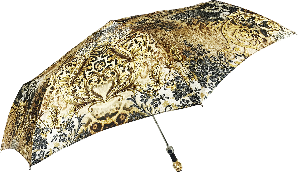 Stylish folding umbrella with jewel handle
