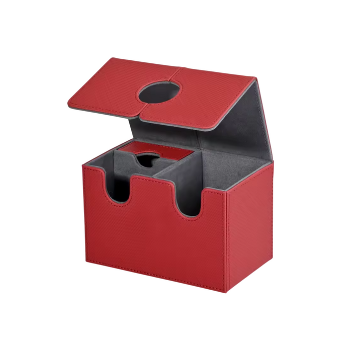 PU Leather Card Deck Box with Dice Tray – Holds 200+ Sleeved Cards