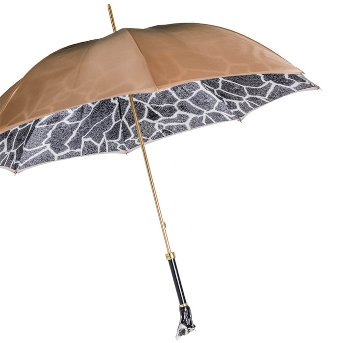 Raccoon Print Double Cloth Enamel Handle Umbrella