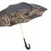 unique black umbrella with snakeskin interior and pleated leather handle