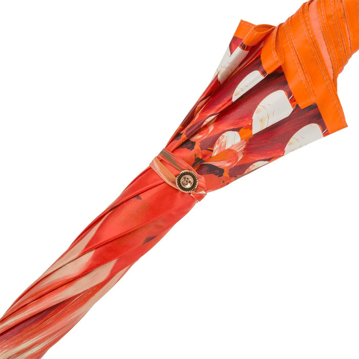 Orange Brush Strokes Designer Handle Umbrella