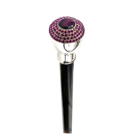 Luxury Fuchsia Crystals Knob Walking Cane