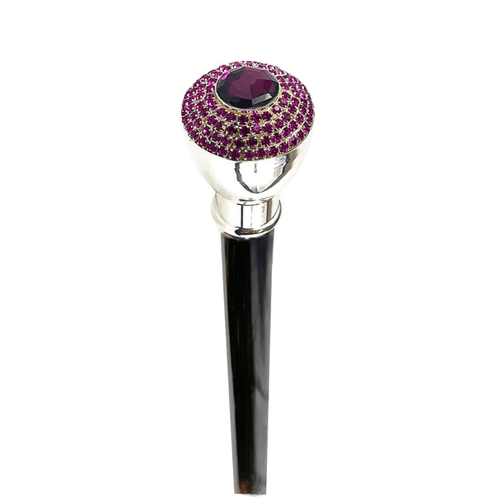 Luxury Fuchsia Crystals Knob Walking Cane