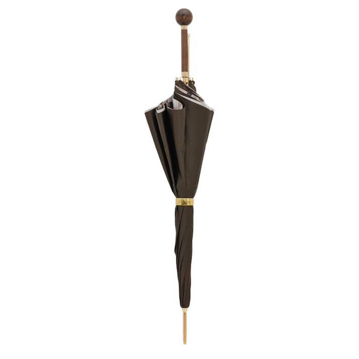 Vintage Wooden Handle Classic Beige Umbrella Luxury