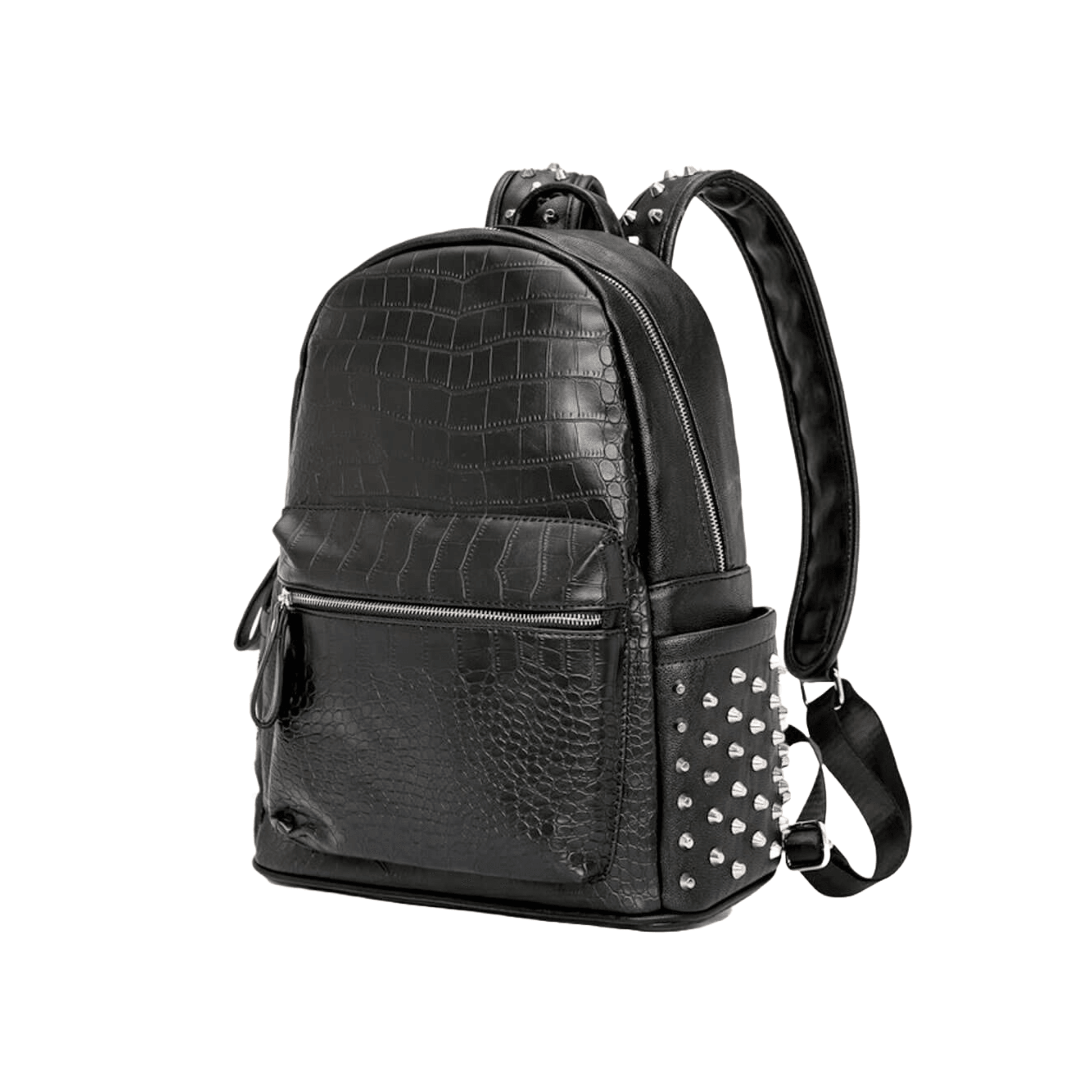 designer mens leather backpack Rivet Black PU Leather Fashion Designer Backpack