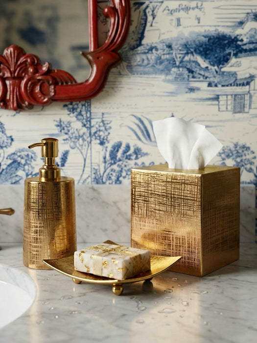 Gold Brass Bathroom Accessory Set – 7-Piece Luxury Design