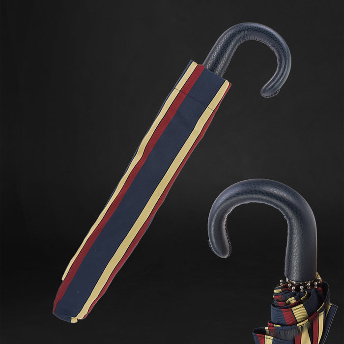 men's leather handle umbrella - unique striped