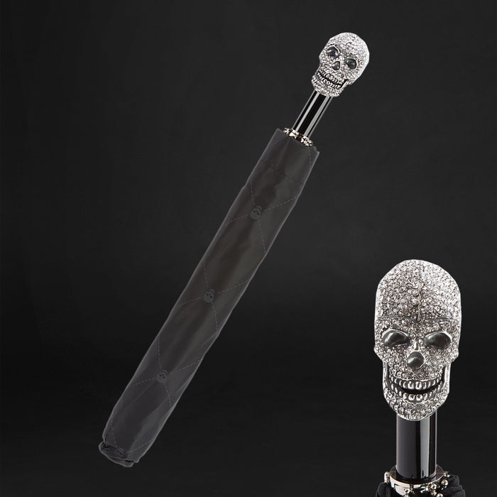 skull umbrella with Swarovski crystals handle