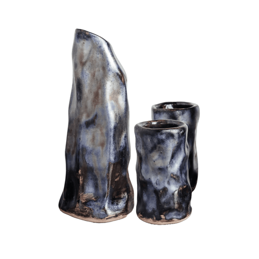 Obsidian Blue Ceramic Pitcher & Cups Set - Modern Design