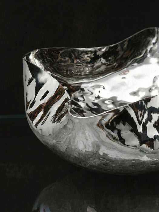 luxury hammered stainless steel decorative bowl