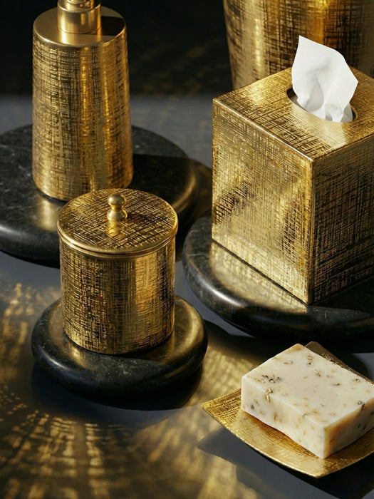Gold Brass Bathroom Accessory Set – 7-Piece Luxury Design