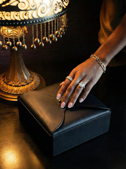 Modern Black Desk Organizer Set – Rose Gold & Vegan Leather