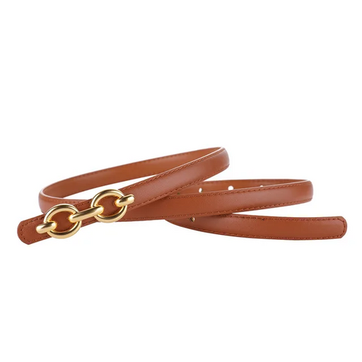 Genuine Leather Thin Strap Waist Belt for Women